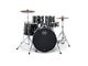 MAPEX - Set Comet Rock 5 pezzi completo di piatti, hardware e seggiolino. Finitura FJ Ebony Yellow Grain